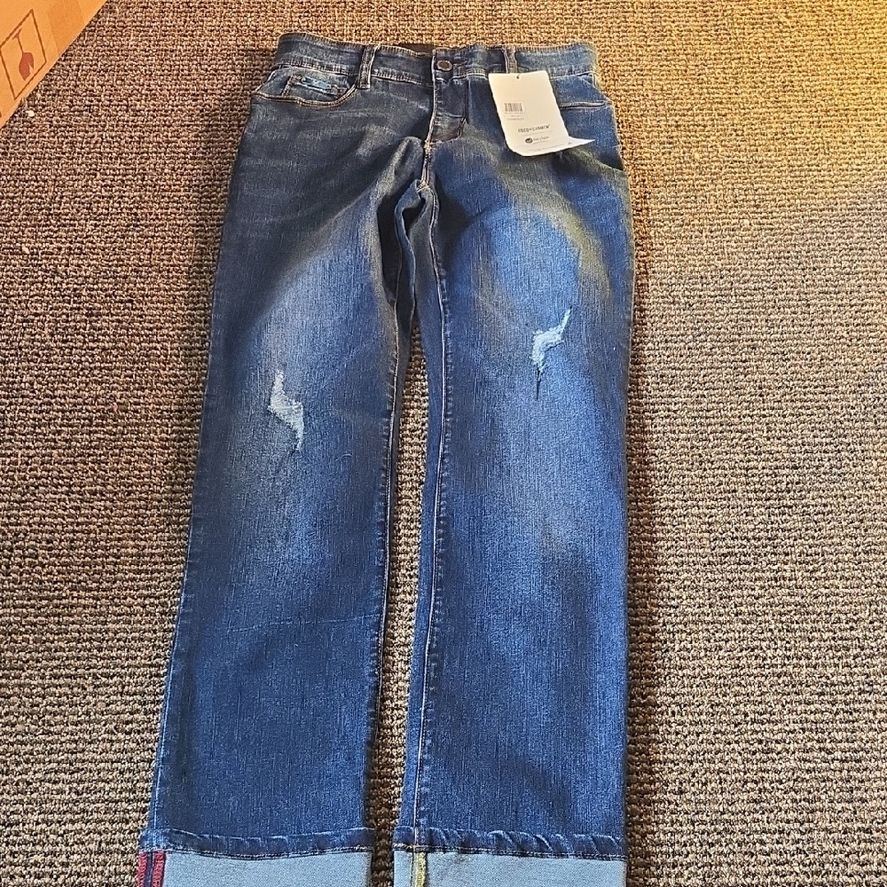 Coco+carmen Omg Zoeyzip Blue Denim Straight Leg Jeans